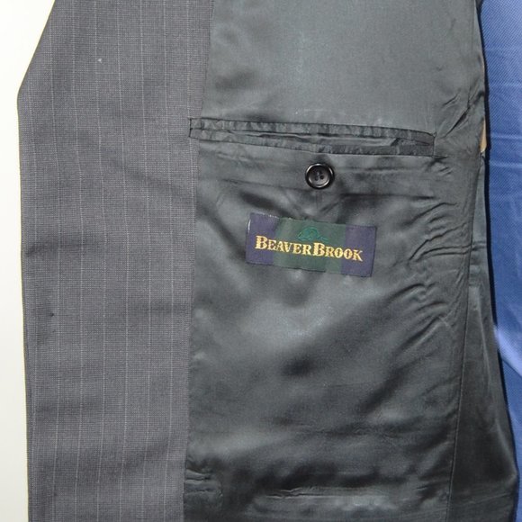 Beaver Brook 42R Sport Coat Blazer Suit Jacket Gra - Picture 6 of 8
